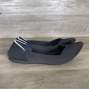 Rothys Womens 7 Black Knit The‎ Point Ballet Flats Slip On Shoes Classic Office